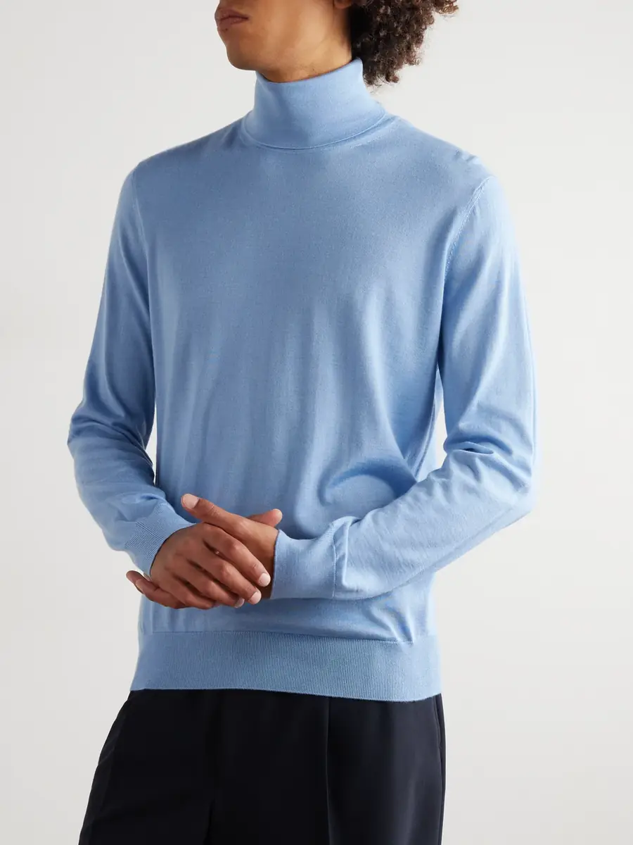 Zegna Cashmere and Silk-Blend Rollneck Sweater - Men | Thumbnail 3 Zegna Cashmere and Silk-Blend Rollneck Sweater - Men | Thumbnail 3