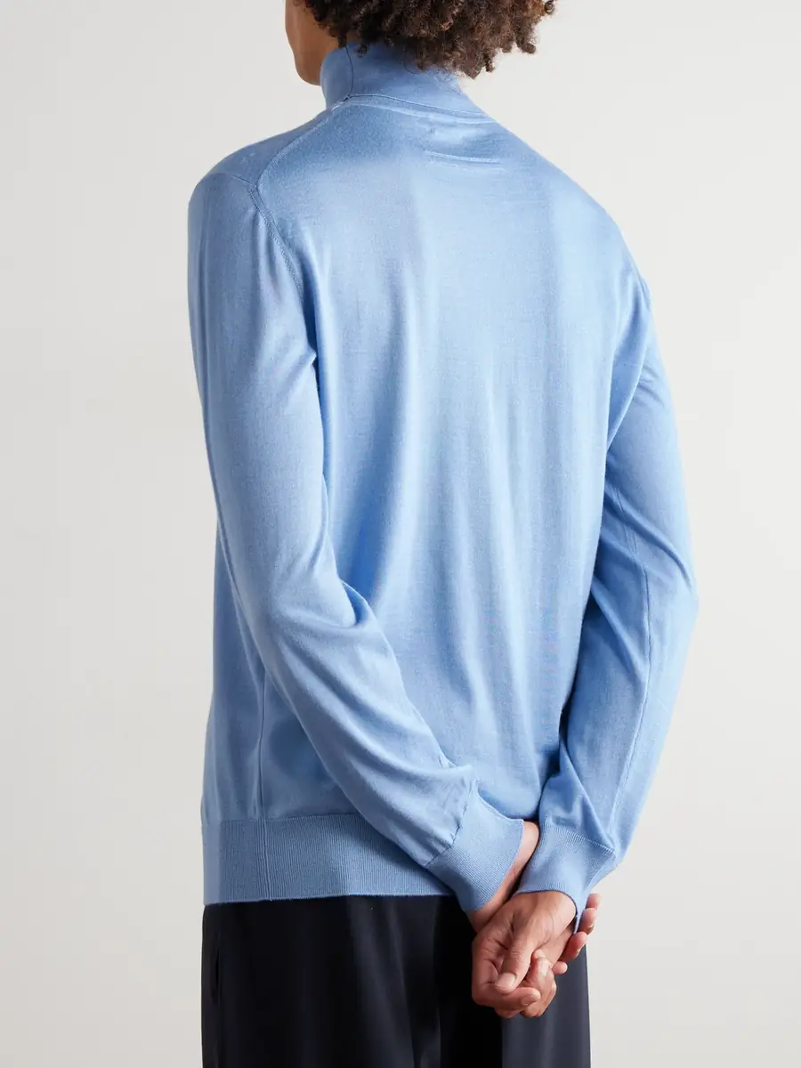 Zegna Cashmere and Silk-Blend Rollneck Sweater - Men | Thumbnail 4 Zegna Cashmere and Silk-Blend Rollneck Sweater - Men | Thumbnail 4