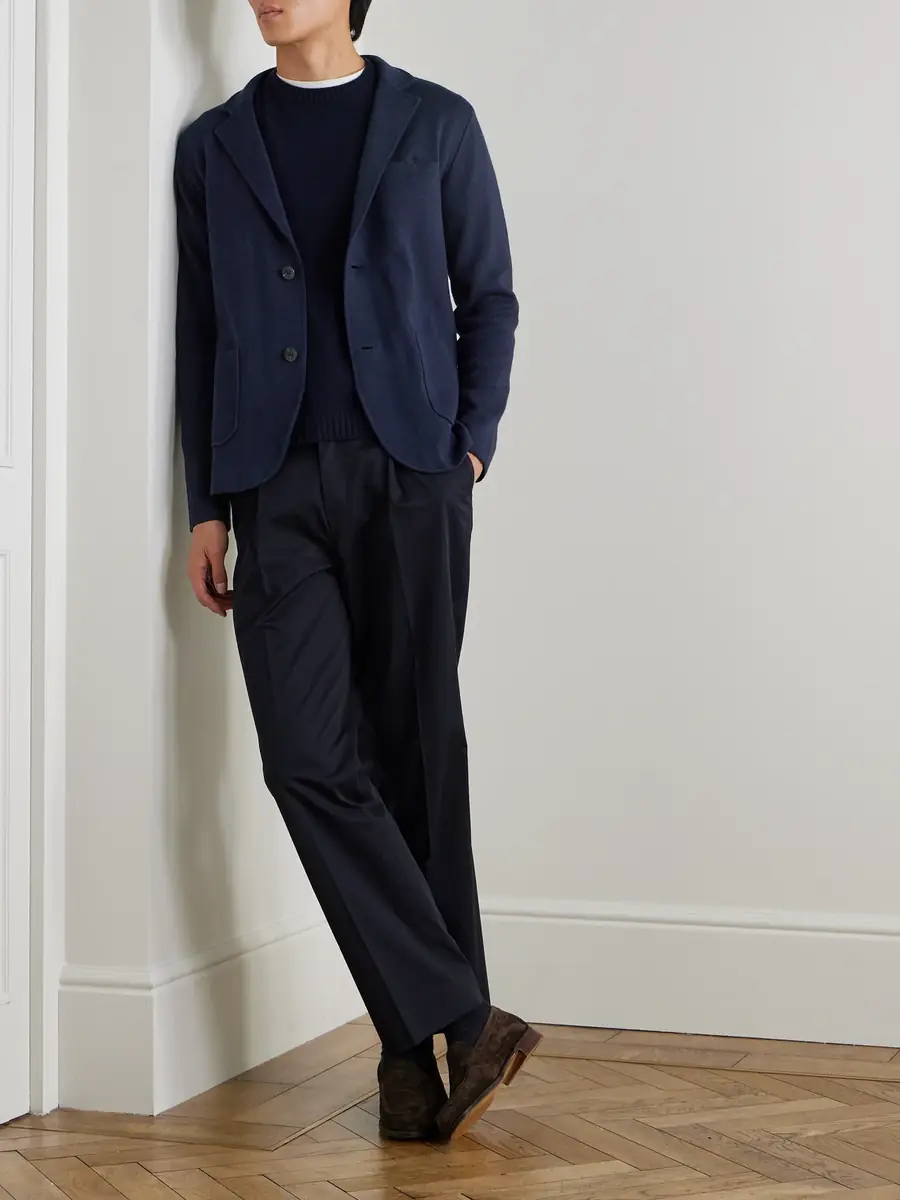 N.Peal Stanley Tucci Cashmere Cotton, Silk and Cashmere-Blend Blazer - Men | Thumbnail 2
