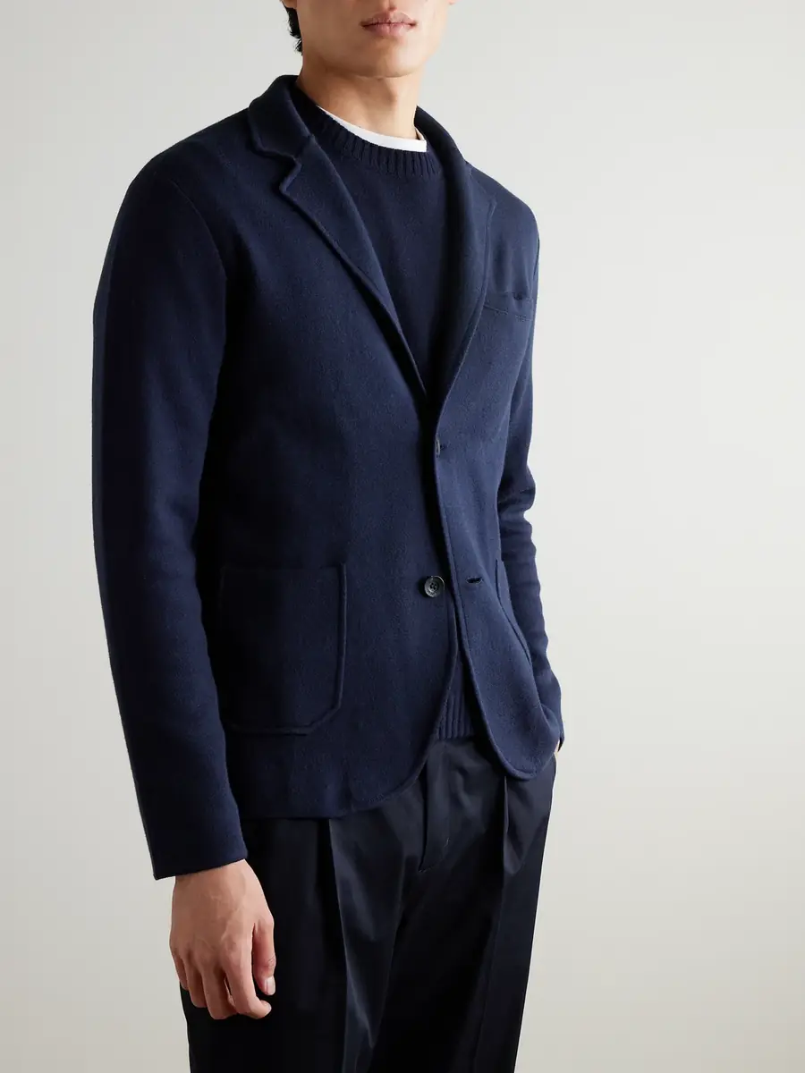 N.Peal Stanley Tucci Cashmere Cotton, Silk and Cashmere-Blend Blazer - Men | Thumbnail 3