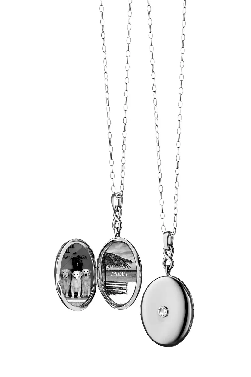 MONICA RICH KOSANN White Sapphire Infinity Locket Necklace | Image 1 MONICA RICH KOSANN White Sapphire Infinity Locket Necklace | Image 1