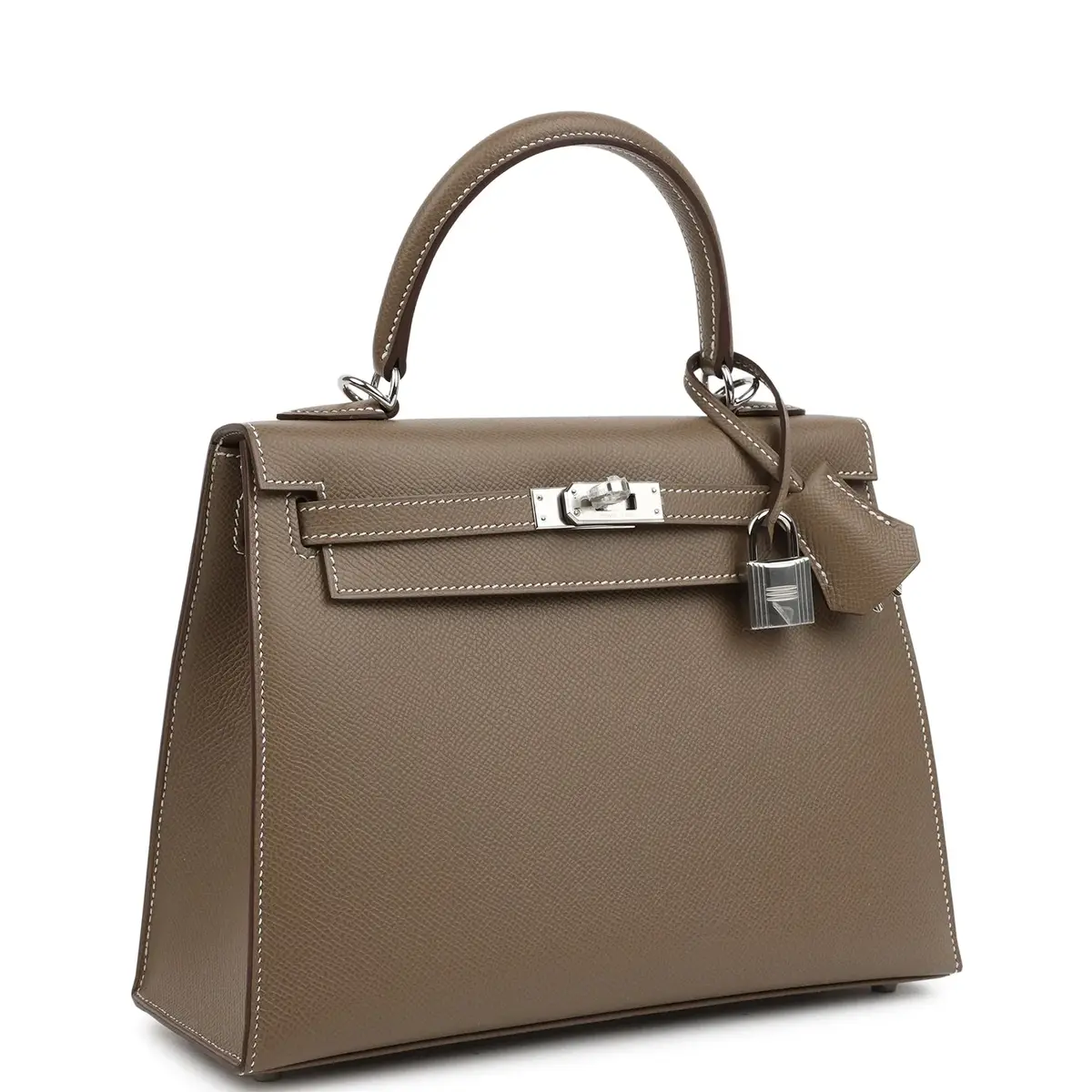 HERMÈS Hermes Kelly Sellier 25 Etoupe Epsom Palladium Hardware | Thumbnail 2 HERMÈS Hermes Kelly Sellier 25 Etoupe Epsom Palladium Hardware | Thumbnail 2