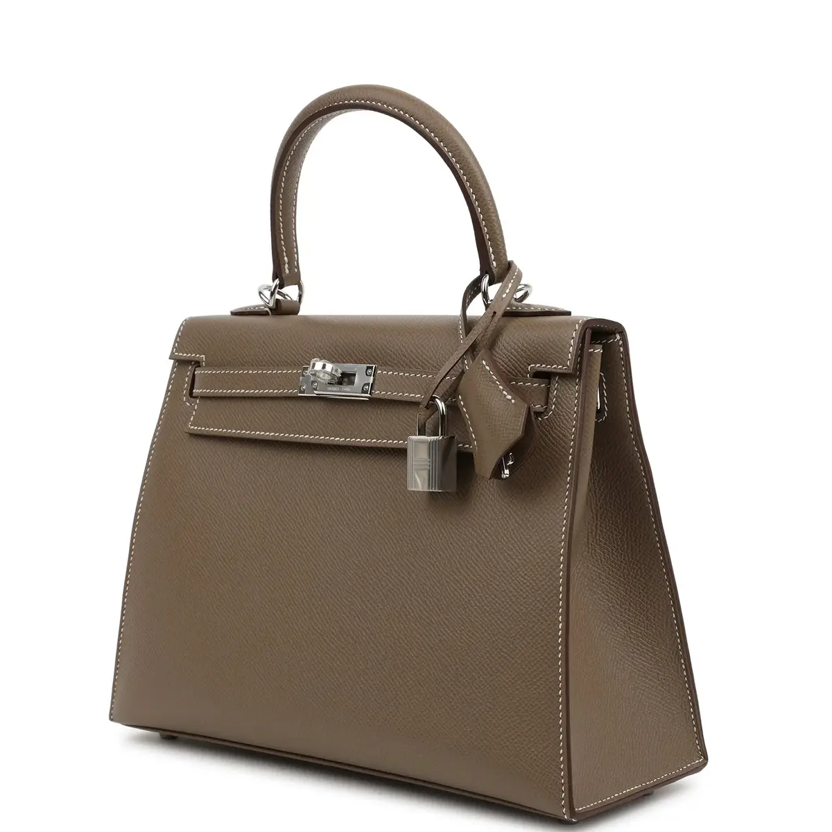 HERMÈS Hermes Kelly Sellier 25 Etoupe Epsom Palladium Hardware | Thumbnail 5 HERMÈS Hermes Kelly Sellier 25 Etoupe Epsom Palladium Hardware | Thumbnail 5