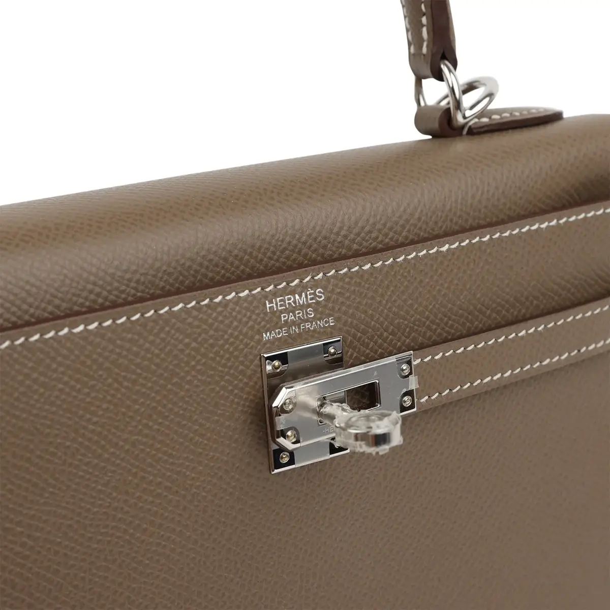 HERMÈS Hermes Kelly Sellier 25 Etoupe Epsom Palladium Hardware | Thumbnail 7 HERMÈS Hermes Kelly Sellier 25 Etoupe Epsom Palladium Hardware | Thumbnail 7