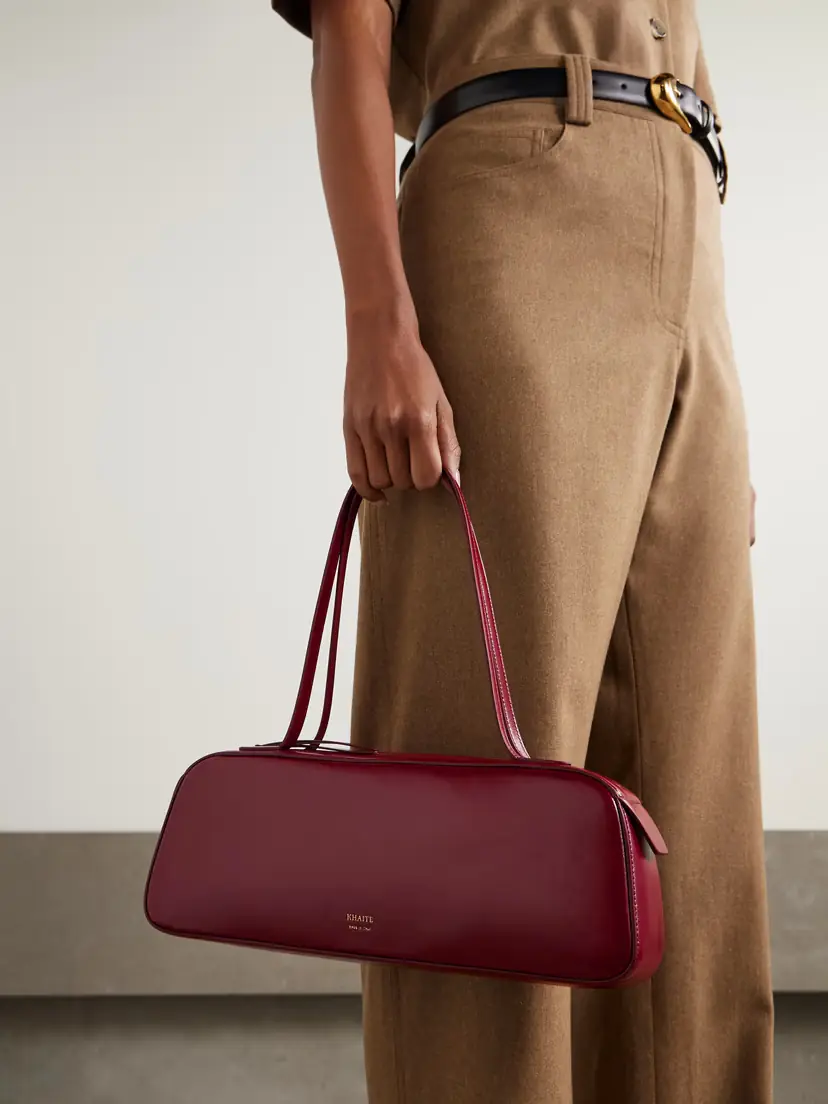 Khaite Simona Crinkled Patent-leather Shoulder Bag | Thumbnail 2 Khaite Simona Crinkled Patent-leather Shoulder Bag | Thumbnail 2