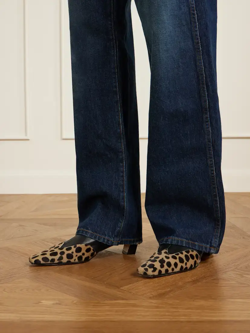 Khaite Nevada Leather And Leopard-print Calf Hair Ankle Boots | Thumbnail 2 Khaite Nevada Leather And Leopard-print Calf Hair Ankle Boots | Thumbnail 2