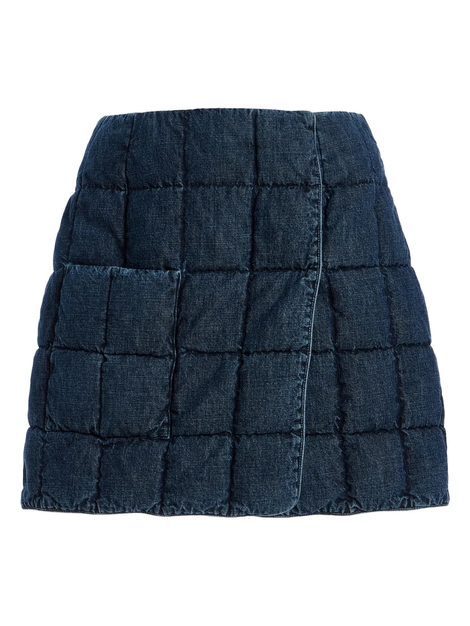 IENKI IENKI Plahta Quilted Down Denim Mini Skirt