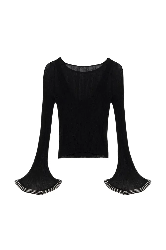 Maebry Metallic Plisse Top Maebry Metallic Plisse Top