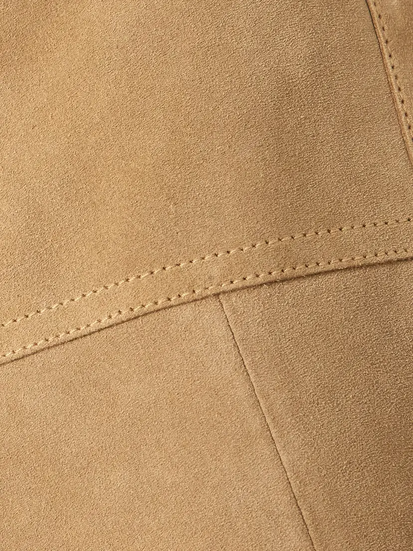 Victoria Beckham Paneled Suede Midi Skirt | Thumbnail 5