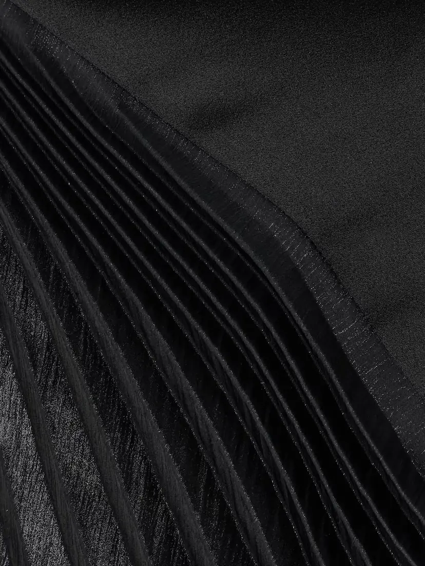 Victoria Beckham Pleated Chiffon And Lace-trimmed Satin-crepe Mini Dress | Thumbnail 4 Victoria Beckham Pleated Chiffon And Lace-trimmed Satin-crepe Mini Dress | Thumbnail 4