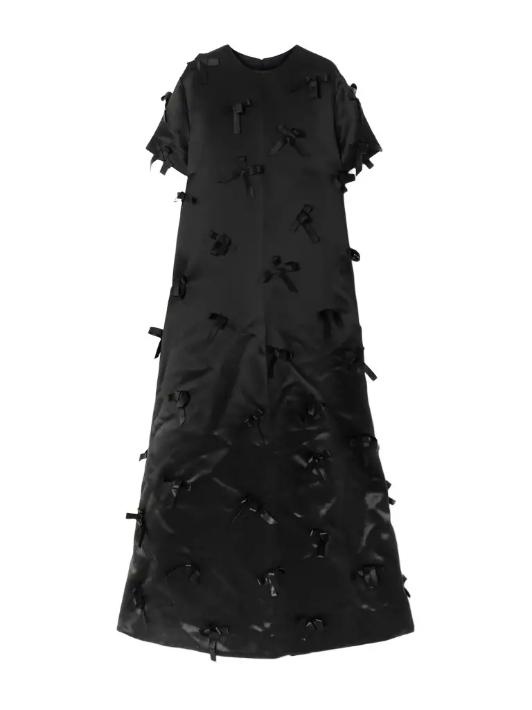 Jil Sander Bow-embellished Satin Maxi Dress | Image 1 Jil Sander Bow-embellished Satin Maxi Dress | Image 1