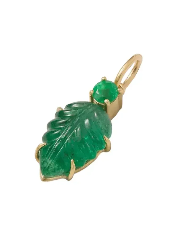 Leaf 18-karat Gold Emerald Pendant Leaf 18-karat Gold Emerald Pendant