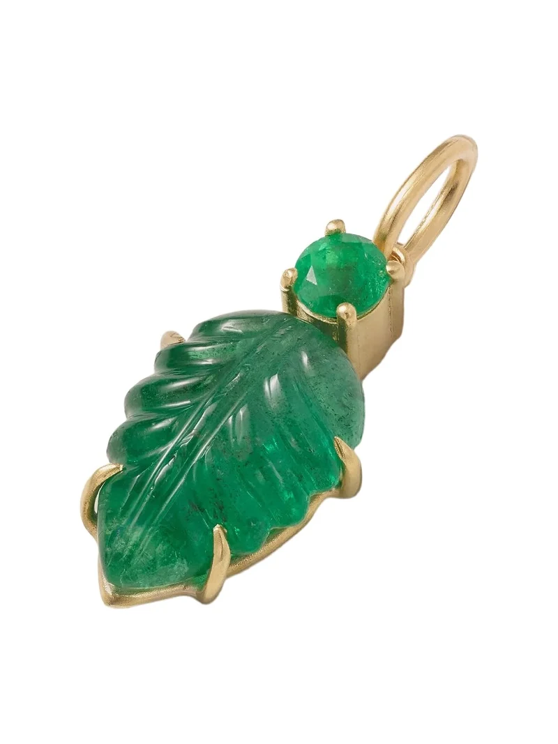 Leaf 18-karat Gold Emerald Pendant Leaf 18-karat Gold Emerald Pendant