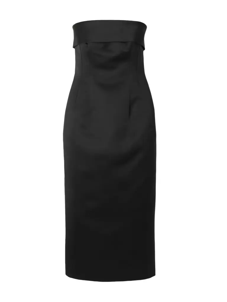 Emilia Wickstead Keeley Strapless Duchesse-satin Midi Dress | Image 1 Emilia Wickstead Keeley Strapless Duchesse-satin Midi Dress | Image 1