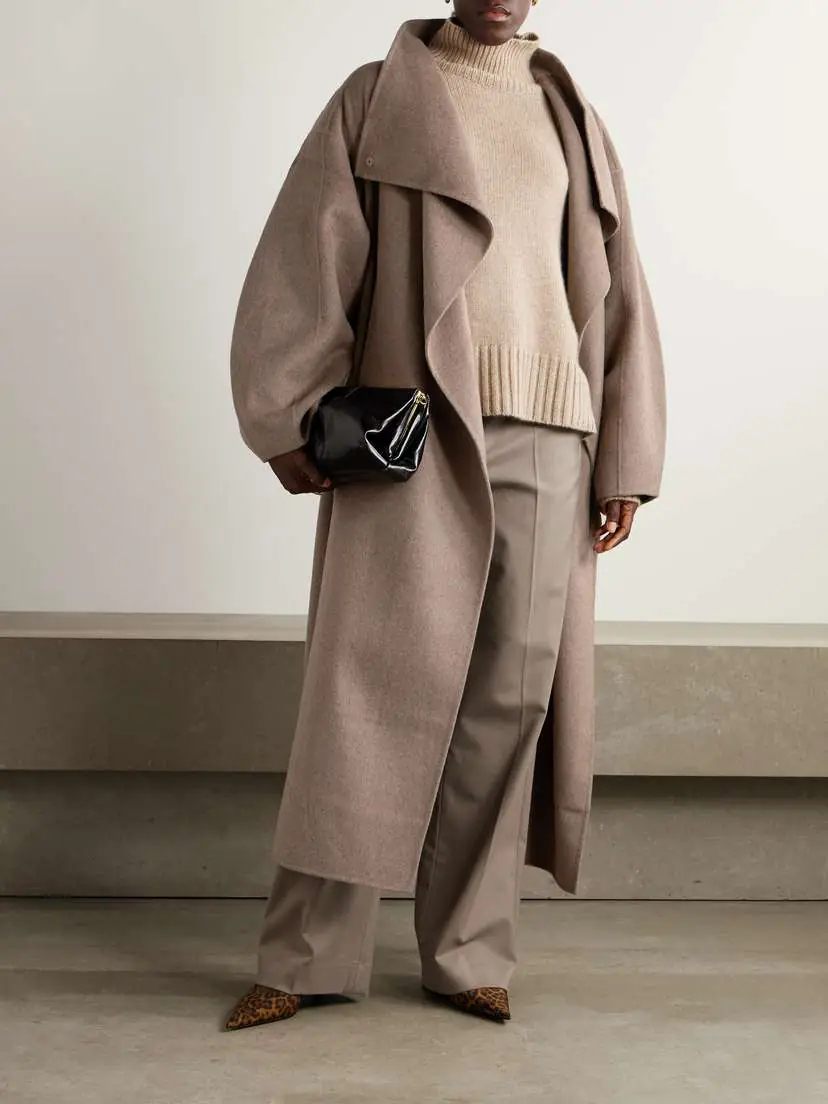 The Frankie Shop Leroy Oversized Brushed Wool-blend Coat | Thumbnail 2 The Frankie Shop Leroy Oversized Brushed Wool-blend Coat | Thumbnail 2