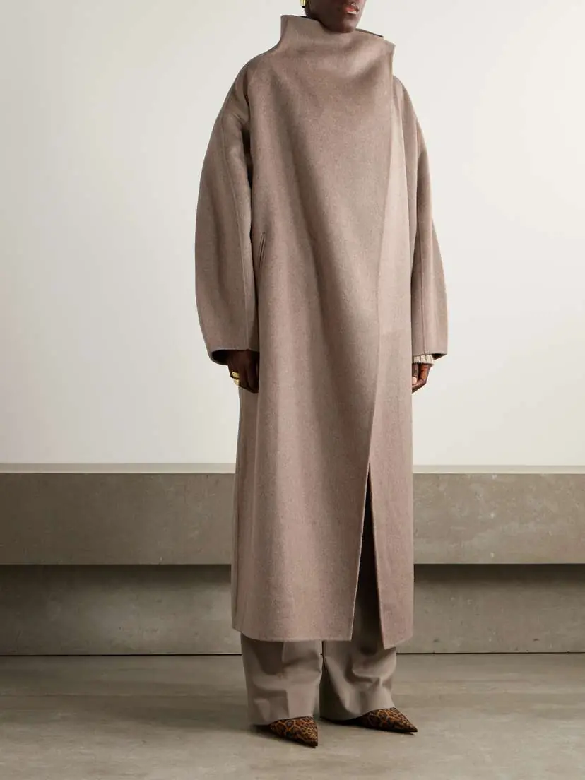 The Frankie Shop Leroy Oversized Brushed Wool-blend Coat | Thumbnail 3 The Frankie Shop Leroy Oversized Brushed Wool-blend Coat | Thumbnail 3