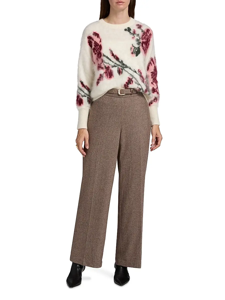 Elie Tahari Women's Brianne Belted Wool-Blend Trousers | Thumbnail 2 Elie Tahari Women's Brianne Belted Wool-Blend Trousers | Thumbnail 2