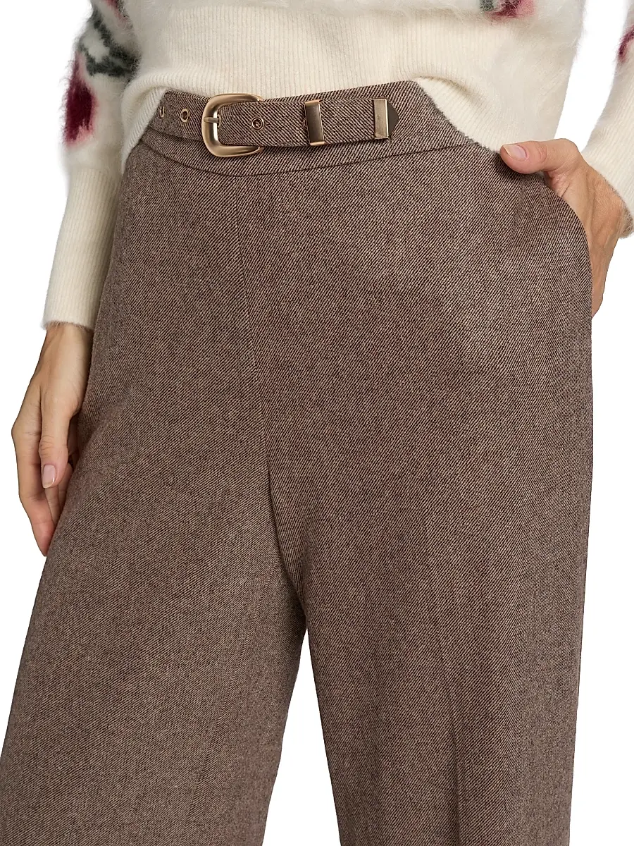 Elie Tahari Women's Brianne Belted Wool-Blend Trousers | Thumbnail 6 Elie Tahari Women's Brianne Belted Wool-Blend Trousers | Thumbnail 6