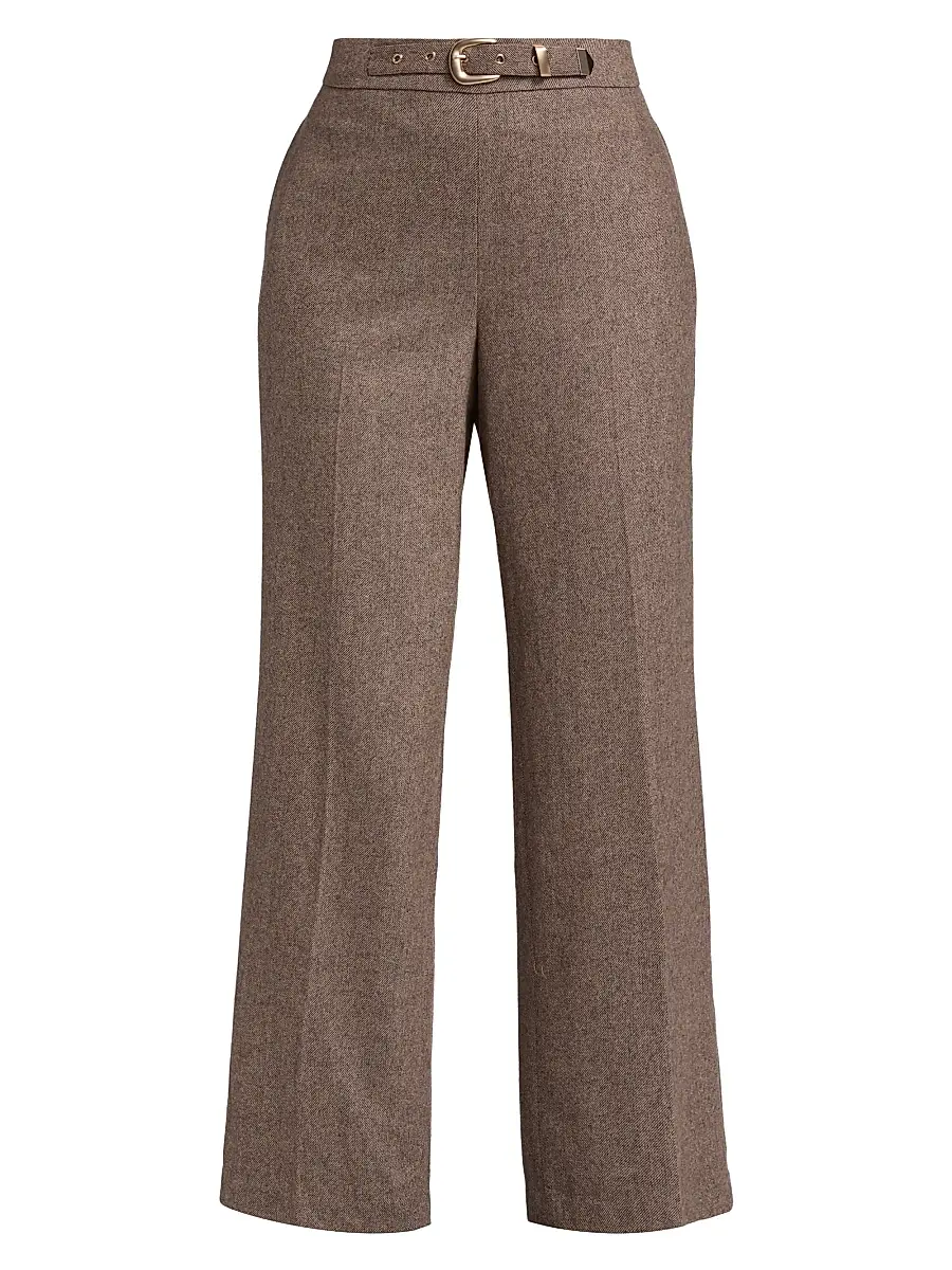 Elie Tahari Women's Brianne Belted Wool-Blend Trousers
