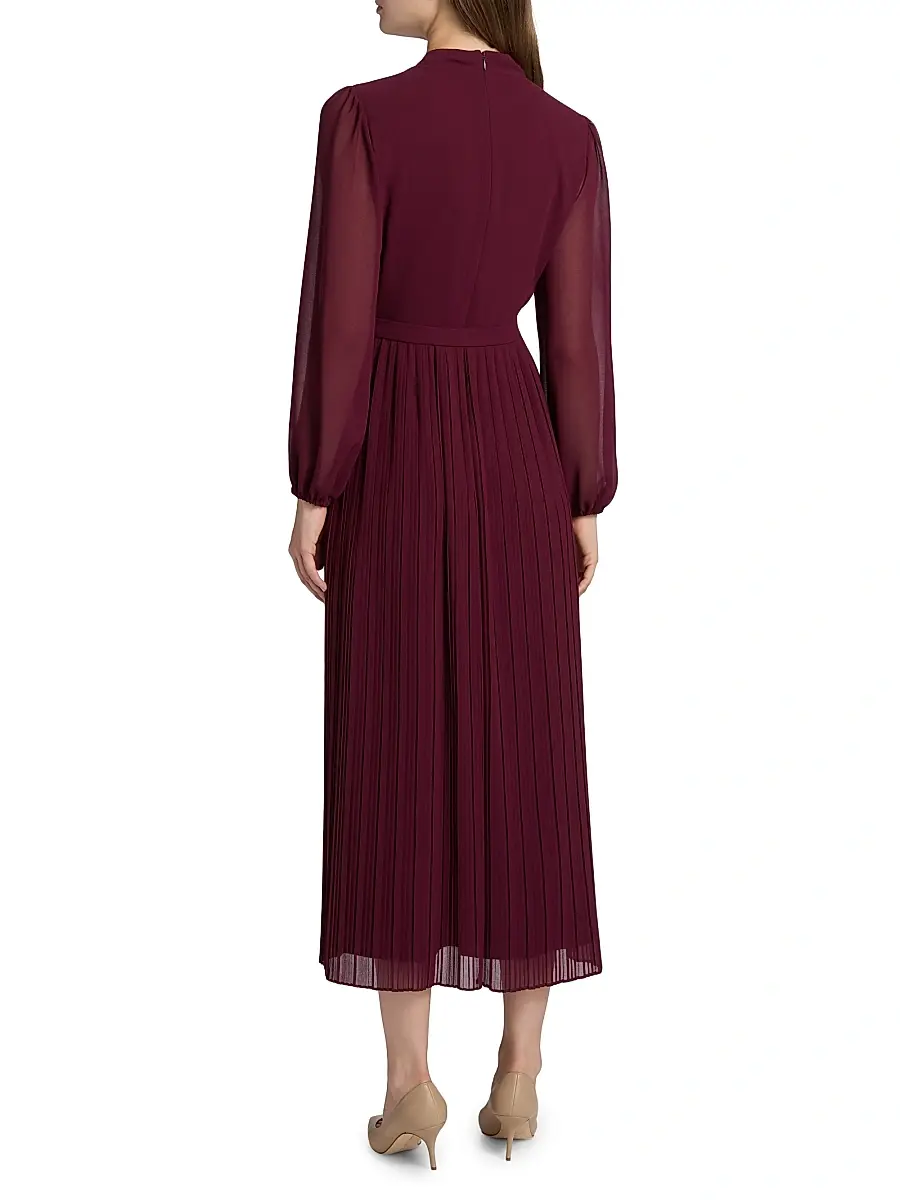Elie Tahari Women's Adira Long-Sleeve Belted Midi-Dress | Thumbnail 5