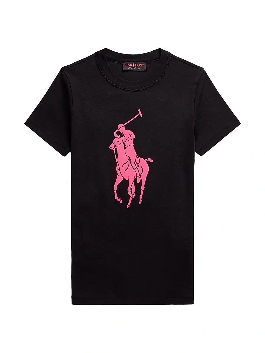 Polo Ralph Lauren Women's Pink Pony Cotton Crewneck T-Shirt