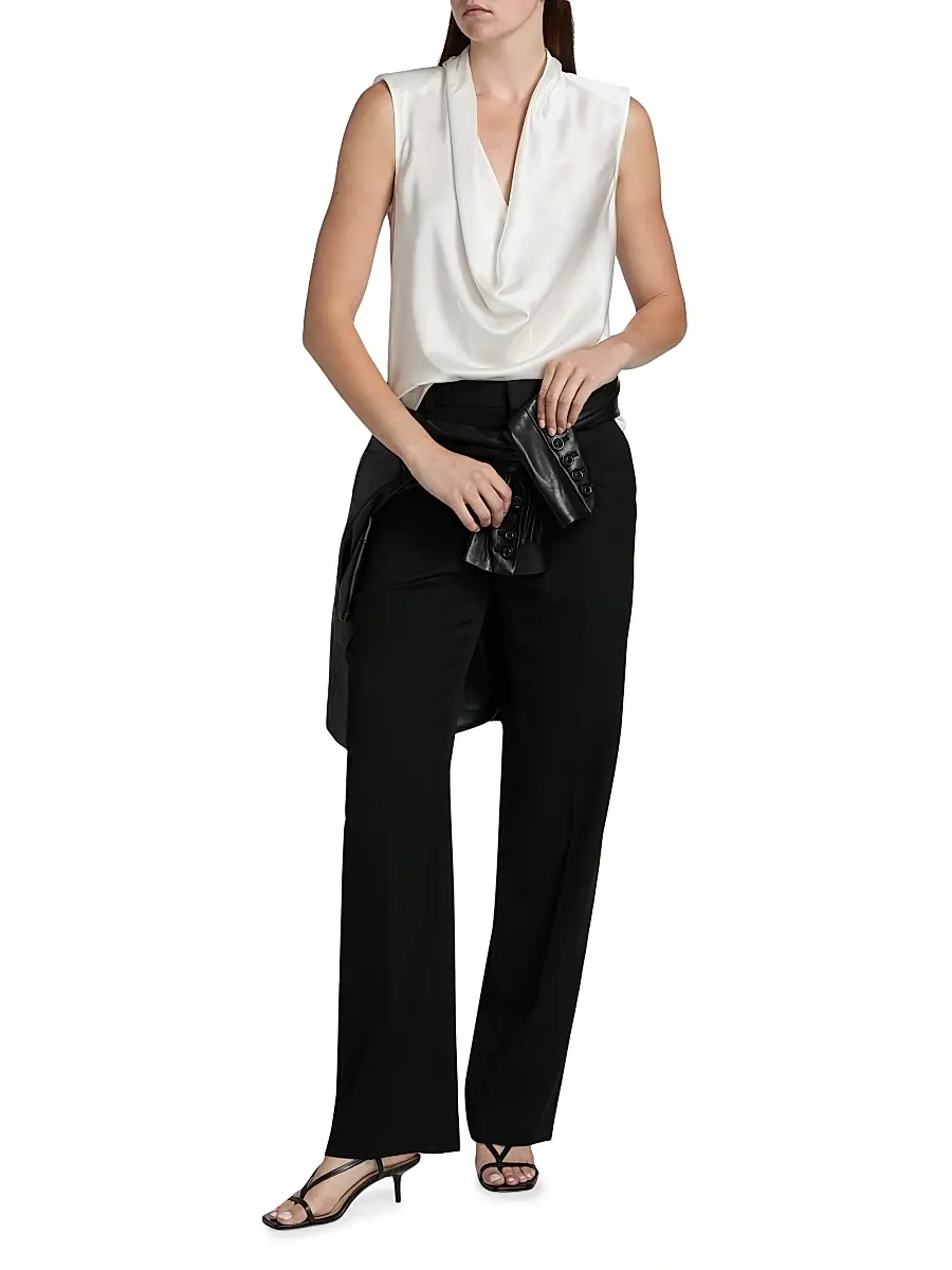 Ramy Brook Women's Gregory Stretch-Silk Cowlneck Sleeveless Top | Thumbnail 2 Ramy Brook Women's Gregory Stretch-Silk Cowlneck Sleeveless Top | Thumbnail 2