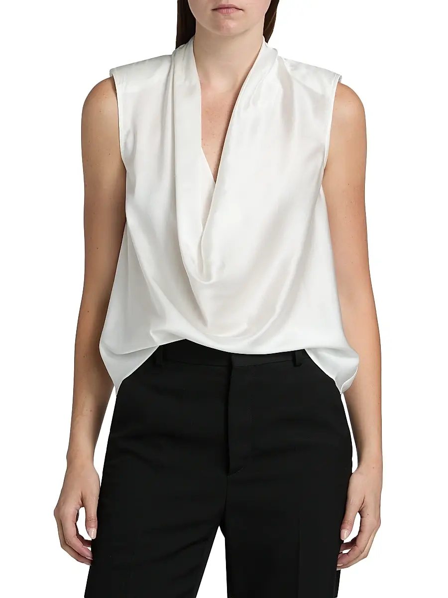 Ramy Brook Women's Gregory Stretch-Silk Cowlneck Sleeveless Top | Thumbnail 3 Ramy Brook Women's Gregory Stretch-Silk Cowlneck Sleeveless Top | Thumbnail 3