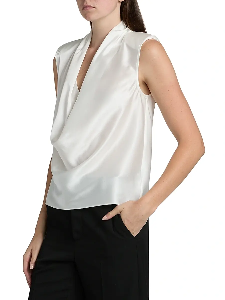 Ramy Brook Women's Gregory Stretch-Silk Cowlneck Sleeveless Top | Thumbnail 4 Ramy Brook Women's Gregory Stretch-Silk Cowlneck Sleeveless Top | Thumbnail 4