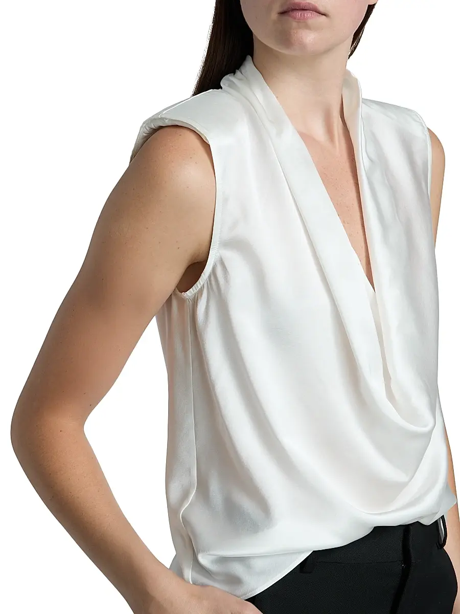 Ramy Brook Women's Gregory Stretch-Silk Cowlneck Sleeveless Top | Thumbnail 6 Ramy Brook Women's Gregory Stretch-Silk Cowlneck Sleeveless Top | Thumbnail 6