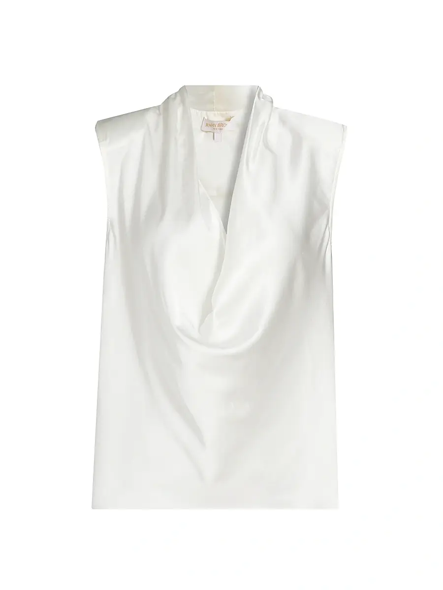 Ramy Brook Women's Gregory Stretch-Silk Cowlneck Sleeveless Top