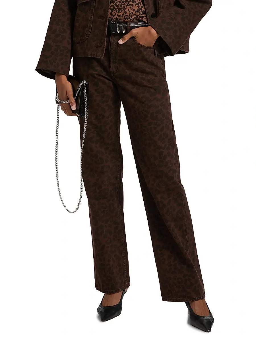 rag & bone Women's Shea Leopard-Print Relaxed-Fit Straight Jeans | Thumbnail 3 rag & bone Women's Shea Leopard-Print Relaxed-Fit Straight Jeans | Thumbnail 3