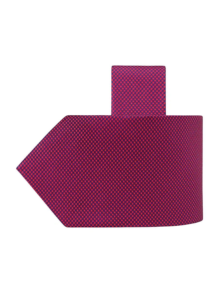 Stefano Ricci Men's Houndstooth Silk Tie - Blue Red | Thumbnail 4