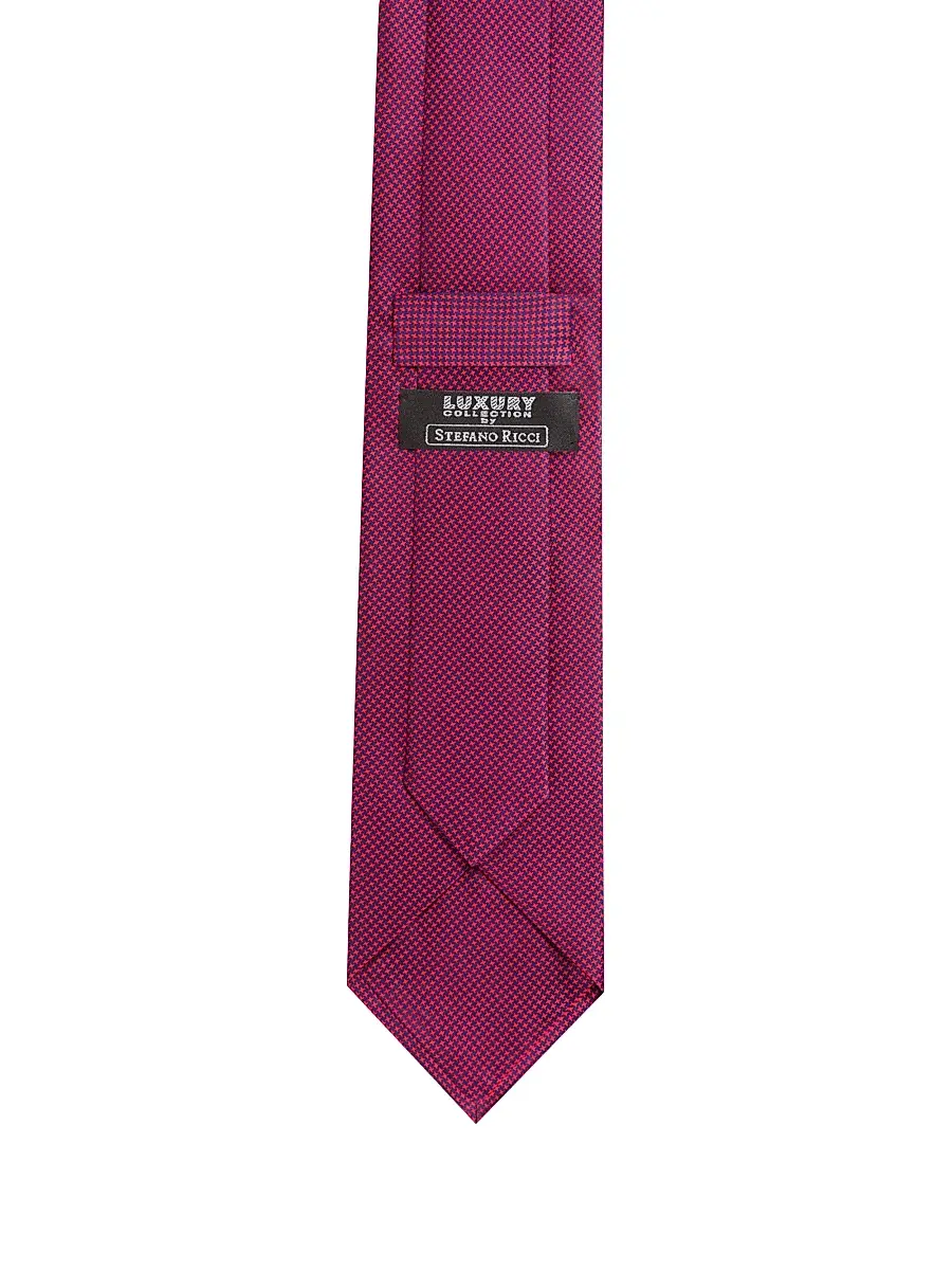 Stefano Ricci Men's Houndstooth Silk Tie - Blue Red | Thumbnail 6