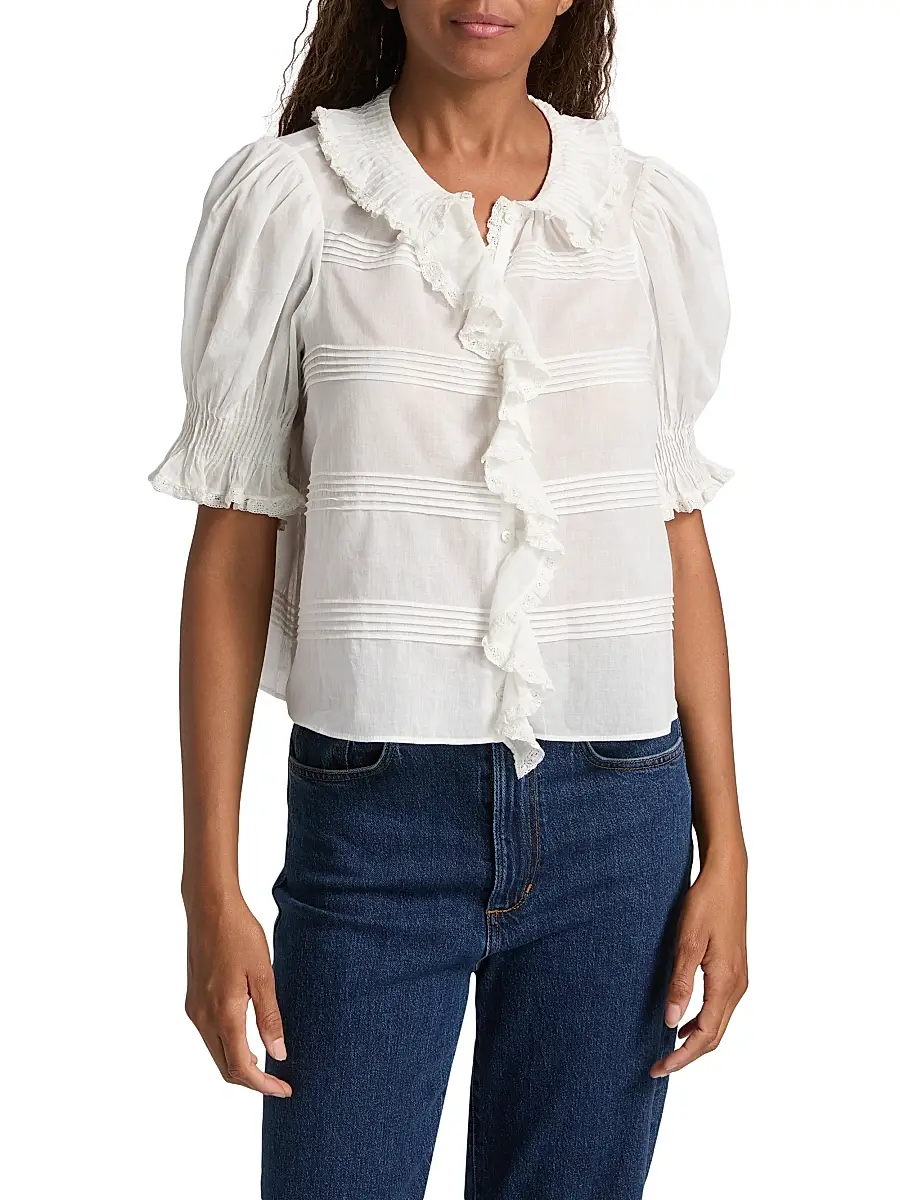 DÔEN Women's Balsam Cotton Top - Salt | Thumbnail 3 DÔEN Women's Balsam Cotton Top - Salt | Thumbnail 3