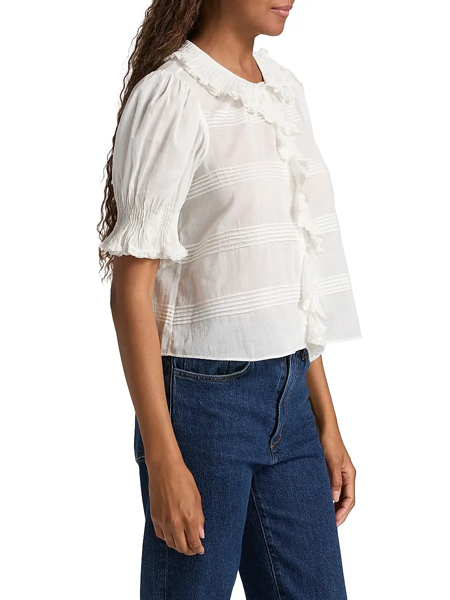 DÔEN Women's Balsam Cotton Top - Salt | Thumbnail 4 DÔEN Women's Balsam Cotton Top - Salt | Thumbnail 4