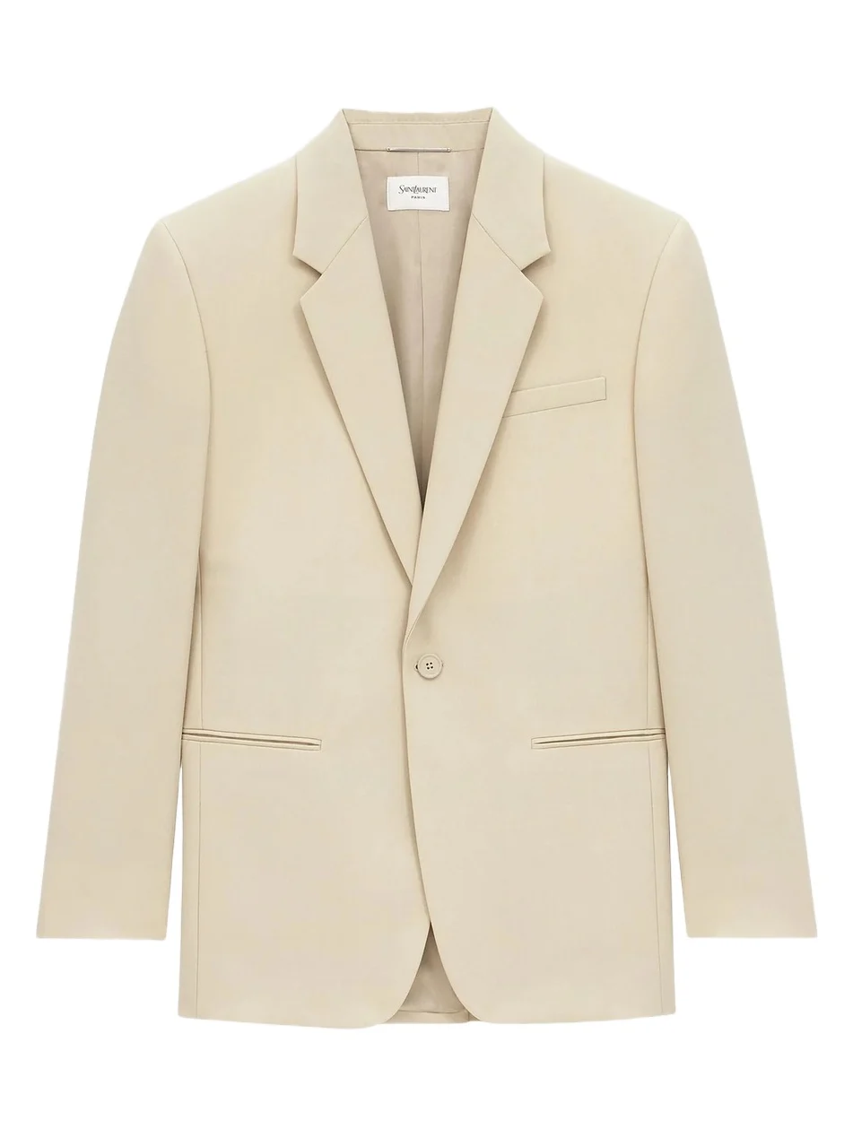 Saint Laurent Men's Jacket in Light Wool - Beige