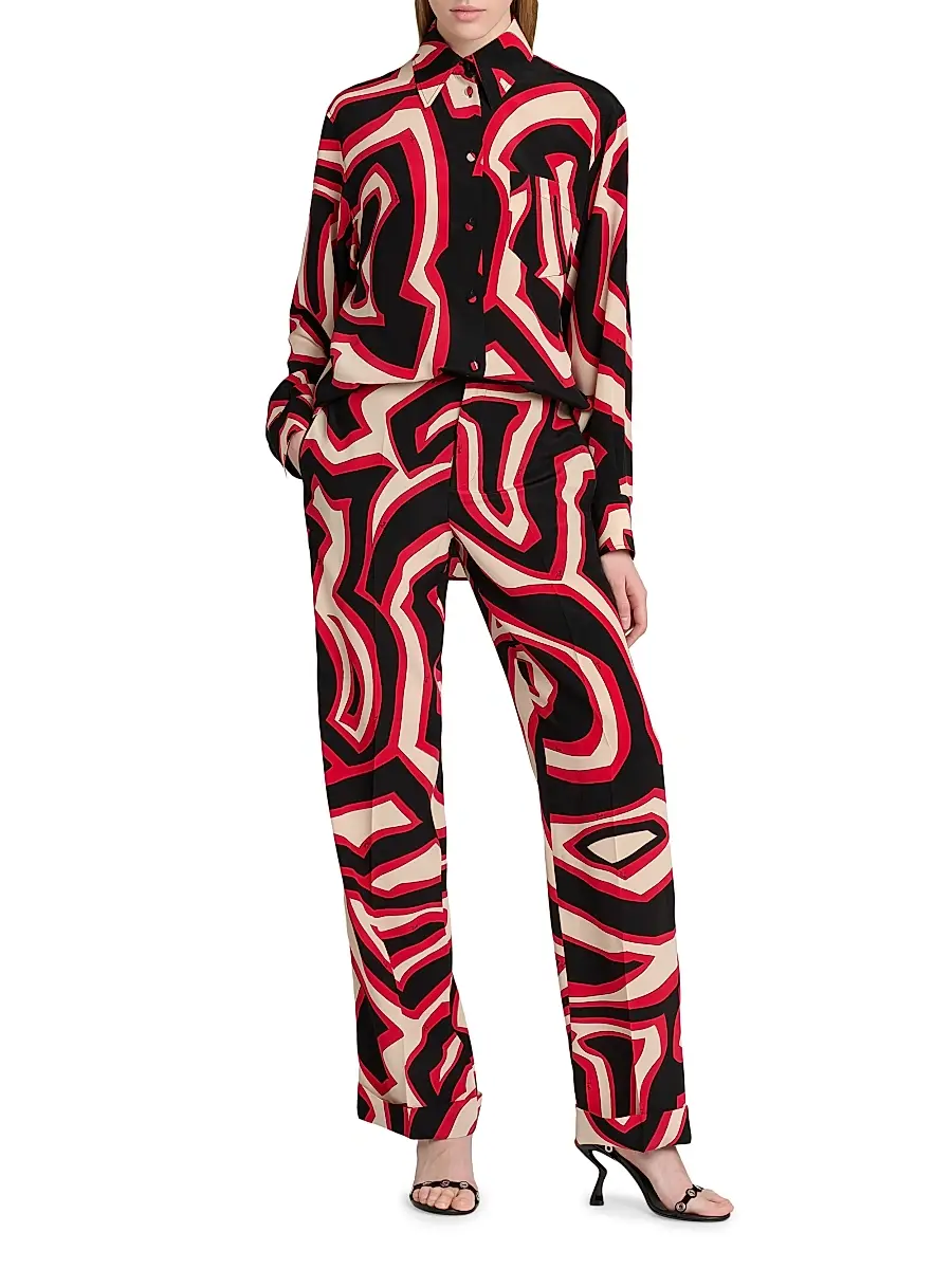 PUCCI Women's Passepartout Printed Silk Pants | Thumbnail 2 PUCCI Women's Passepartout Printed Silk Pants | Thumbnail 2