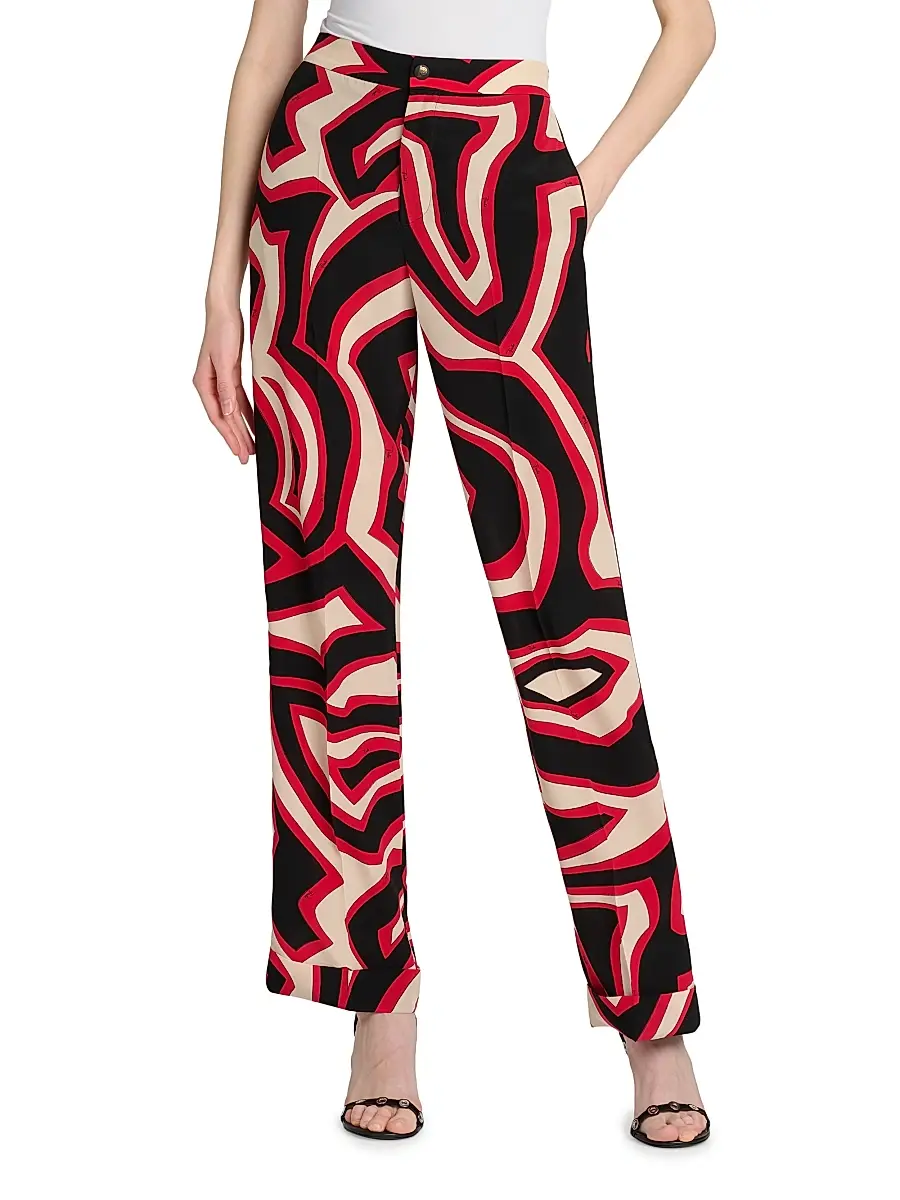 PUCCI Women's Passepartout Printed Silk Pants | Thumbnail 3 PUCCI Women's Passepartout Printed Silk Pants | Thumbnail 3