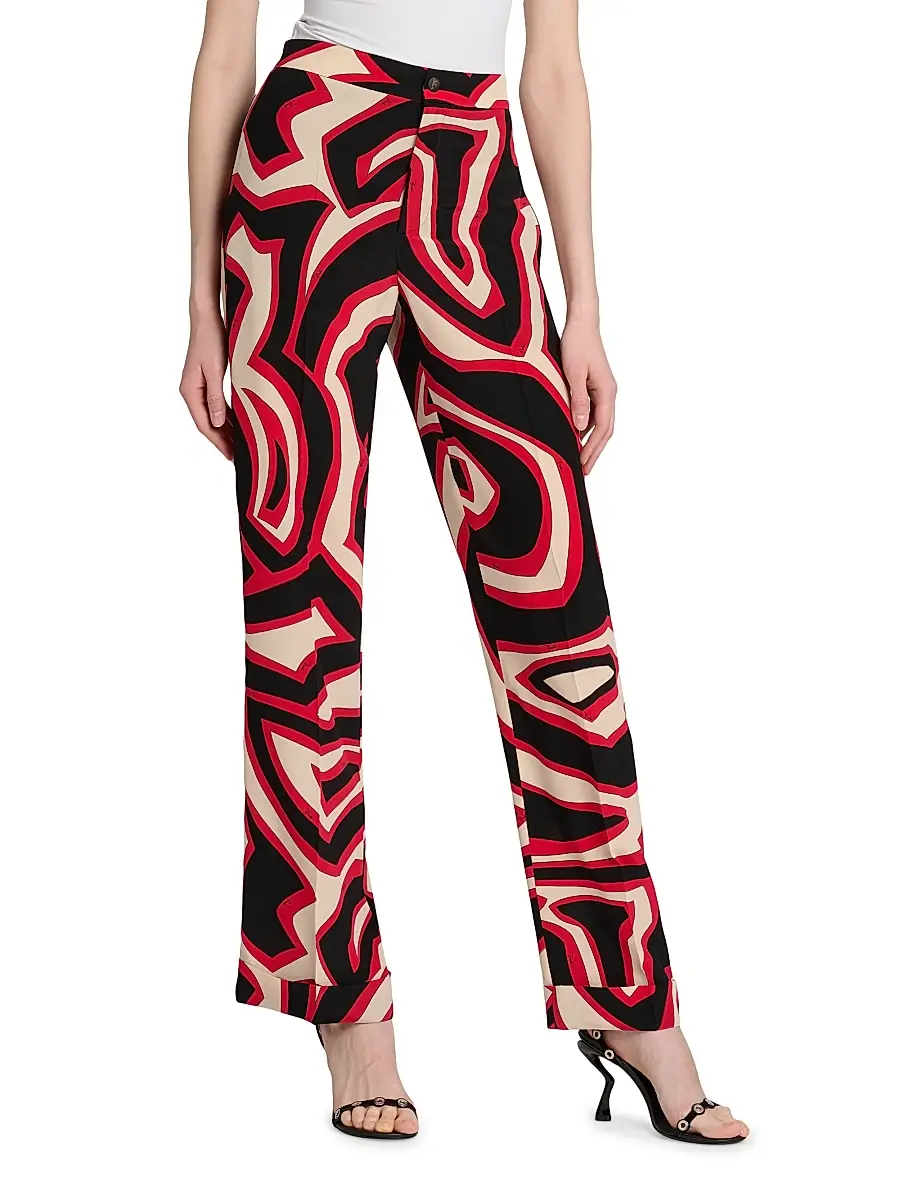 PUCCI Women's Passepartout Printed Silk Pants | Thumbnail 4 PUCCI Women's Passepartout Printed Silk Pants | Thumbnail 4