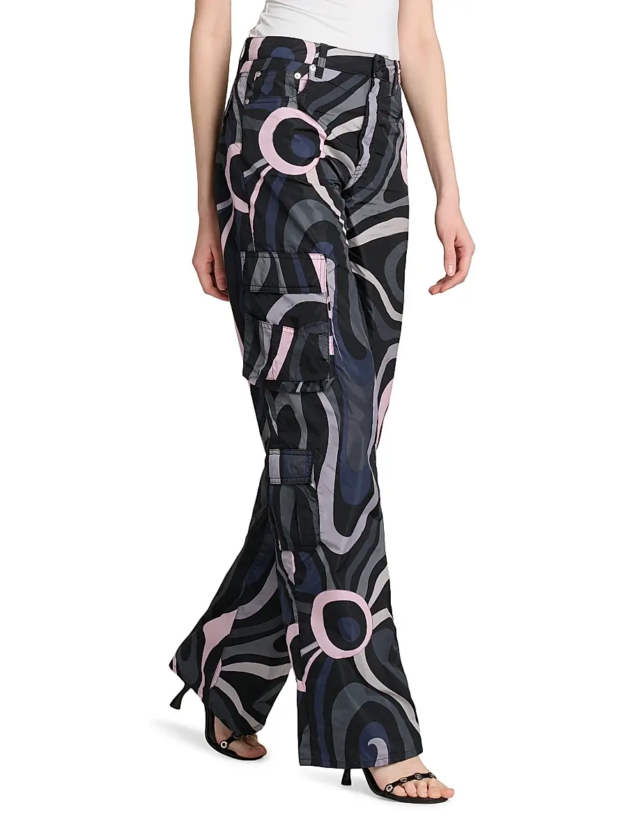 Pucci Women's Passepartout Straight-Leg Trousers - Black Pink | Thumbnail 4 Pucci Women's Passepartout Straight-Leg Trousers - Black Pink | Thumbnail 4