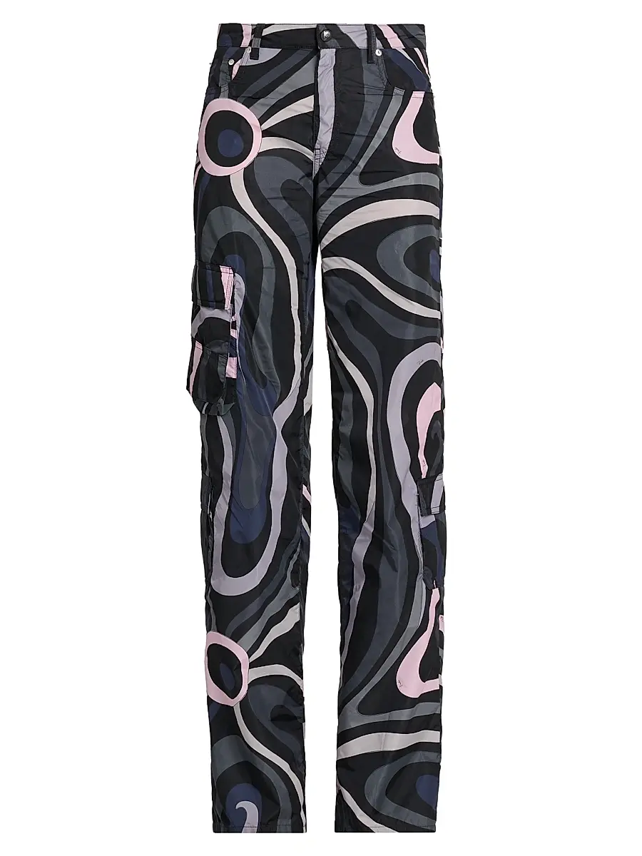 Women's Passepartout Straight-Leg Trousers - Black Pink Women's Passepartout Straight-Leg Trousers - Black Pink