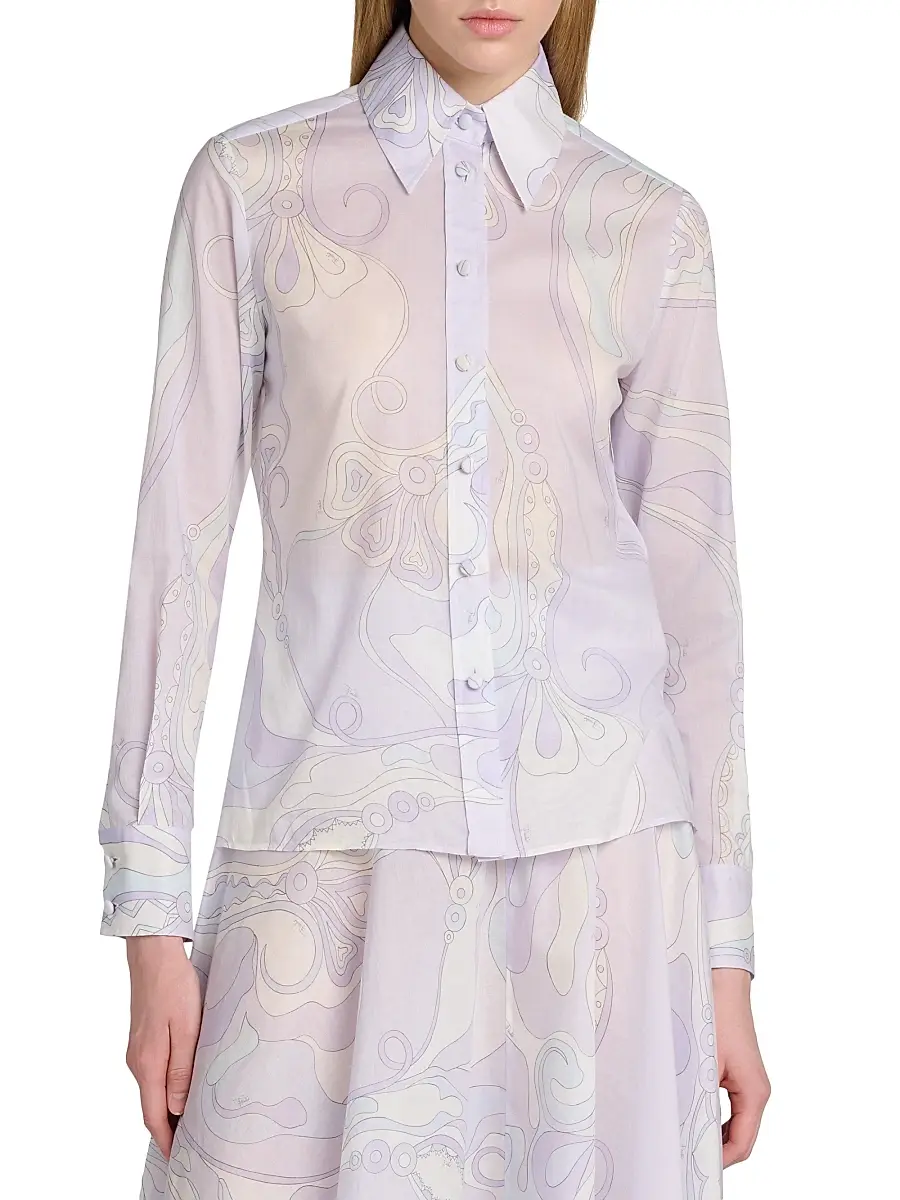 PUCCI Women's Passepartout Cotton Muslin Slim-Fit Shirt | Thumbnail 3 PUCCI Women's Passepartout Cotton Muslin Slim-Fit Shirt | Thumbnail 3
