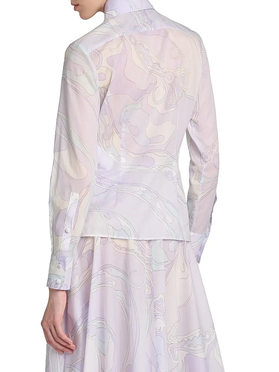 PUCCI Women's Passepartout Cotton Muslin Slim-Fit Shirt | Thumbnail 5 PUCCI Women's Passepartout Cotton Muslin Slim-Fit Shirt | Thumbnail 5