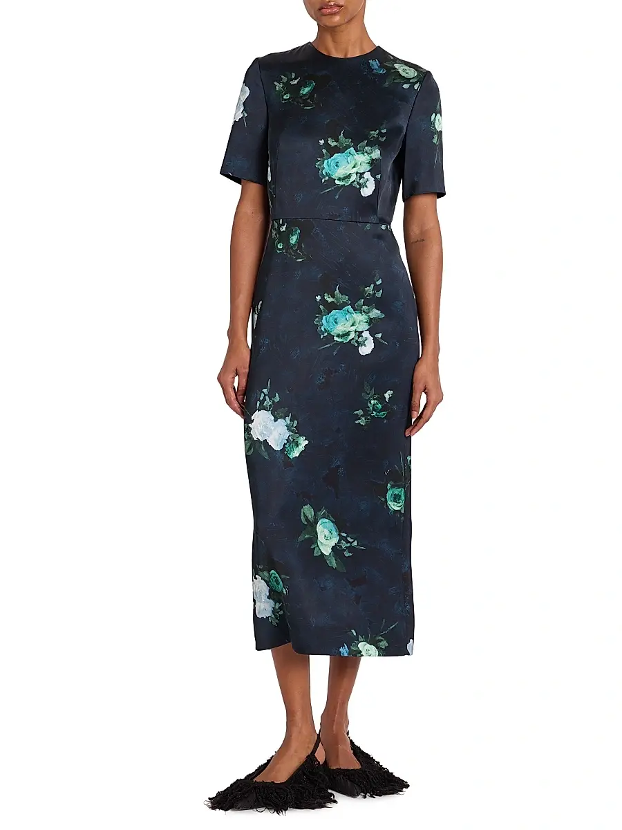 Erdem Women's Floral Sheath Midi-Dress | Thumbnail 2 Erdem Women's Floral Sheath Midi-Dress | Thumbnail 2