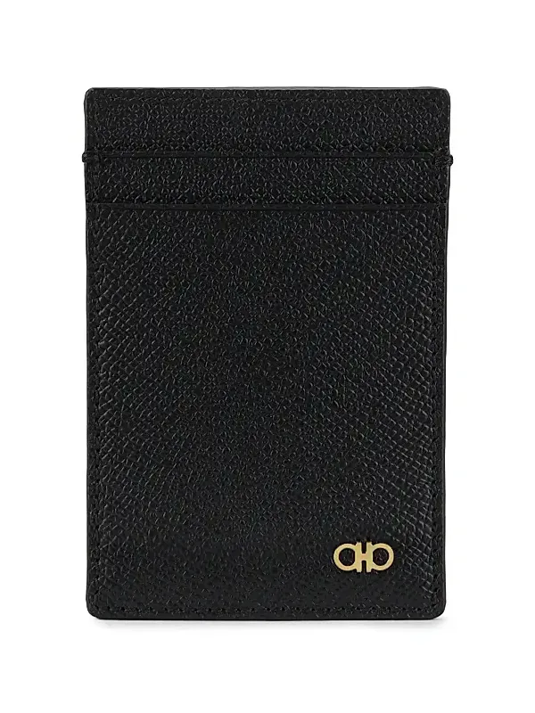 Men's Micro Gancio Leather Money Clip Card Holder