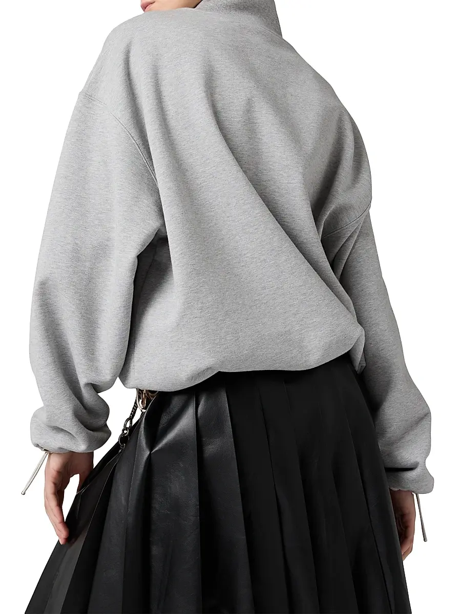 Miu Miu Women's Cotton Fleece Zipper Sweatshirt | Thumbnail 5 Miu Miu Women's Cotton Fleece Zipper Sweatshirt | Thumbnail 5