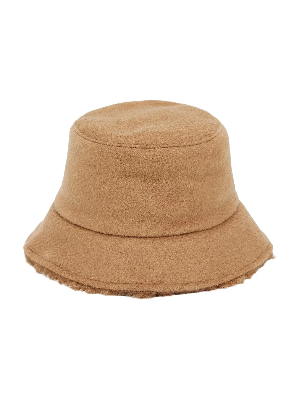 Women's Reversible Camel and Teddy Fabric Cloche Hat Women's Reversible Camel and Teddy Fabric Cloche Hat