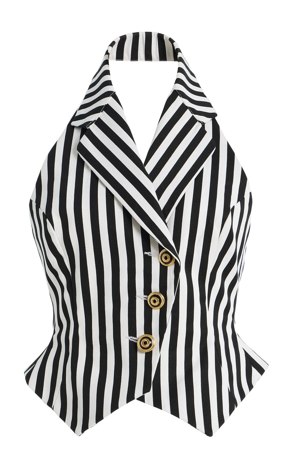 Striped Cotton Gabardine Waistcoat Striped Cotton Gabardine Waistcoat
