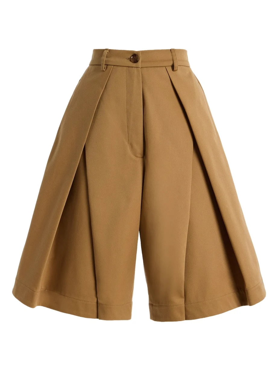 Pleated Cotton Gabardine Shorts Pleated Cotton Gabardine Shorts