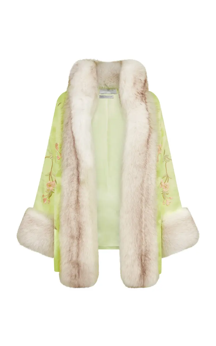 Conner Ives Demi Couture Fur-Trimmed Embroidered Silk-Mikado Robe | Thumbnail 11 Conner Ives Demi Couture Fur-Trimmed Embroidered Silk-Mikado Robe | Thumbnail 11